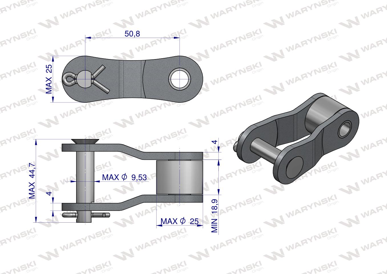 Półogniwo łańcucha CA650F Waryński ( sprzedawane po 5 )