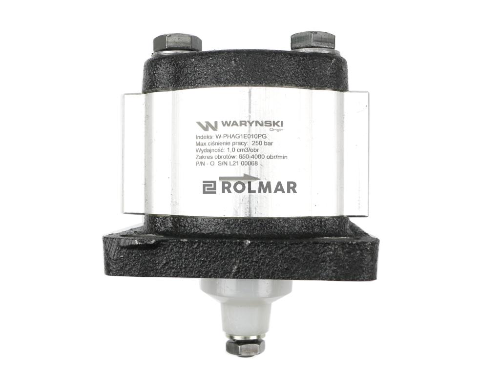 Pompa hydrauliczna zębata 1.0cm3 (grupa 1 - typ europejski) wałek 1:8 przyłącza obustronnie gwinty wewnętrzne 3/8 (obroty prawe) max.250 bar Waryński