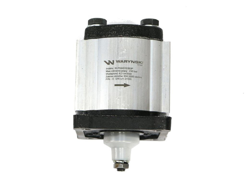 Pompa hydrauliczna zębata 6.3cm3 (grupa 1 - typ europejski) wałek 1:8 (obroty prawe) max.230 bar Waryński