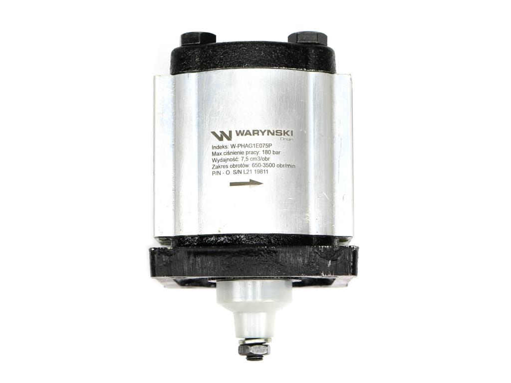 Pompa hydrauliczna zębata 7.5cm3 (grupa 1 - typ europejski) wałek 1:8 (obroty prawe) max.180 bar Waryński