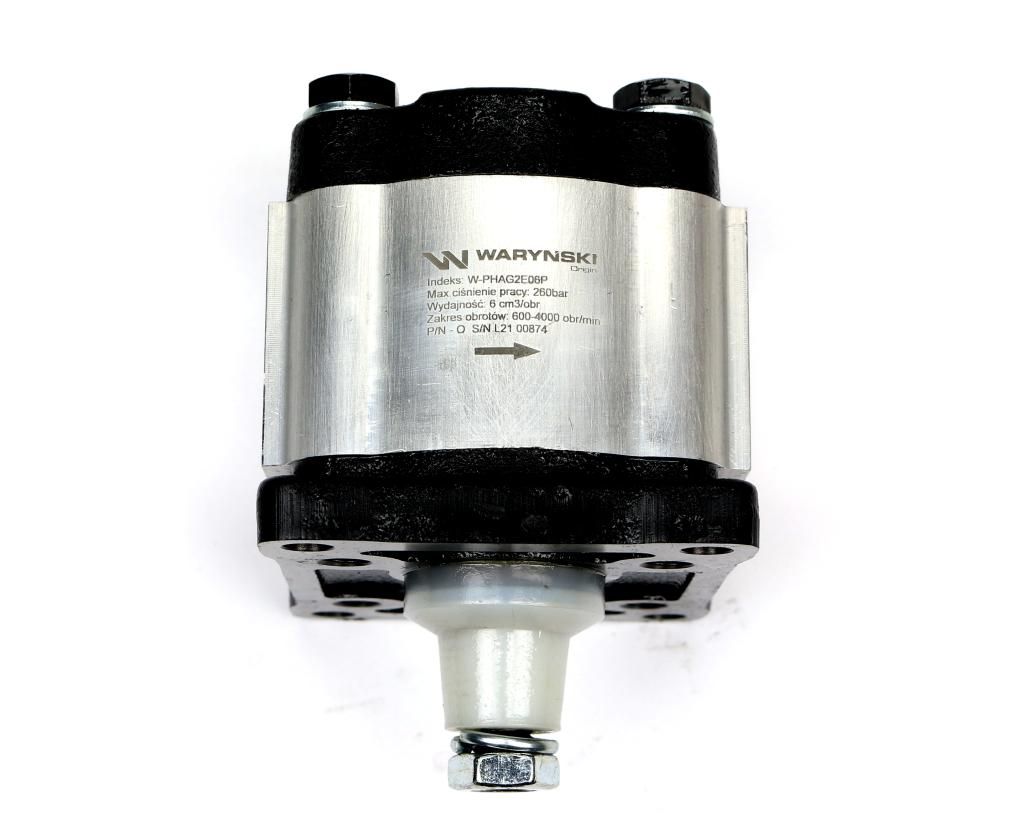 Pompa hydrauliczna zębata 6.0cm3 (grupa 2 - typ europejski) wałek 1:8 przyłącza gwintowane (obroty prawe) max.260 bar Waryński
