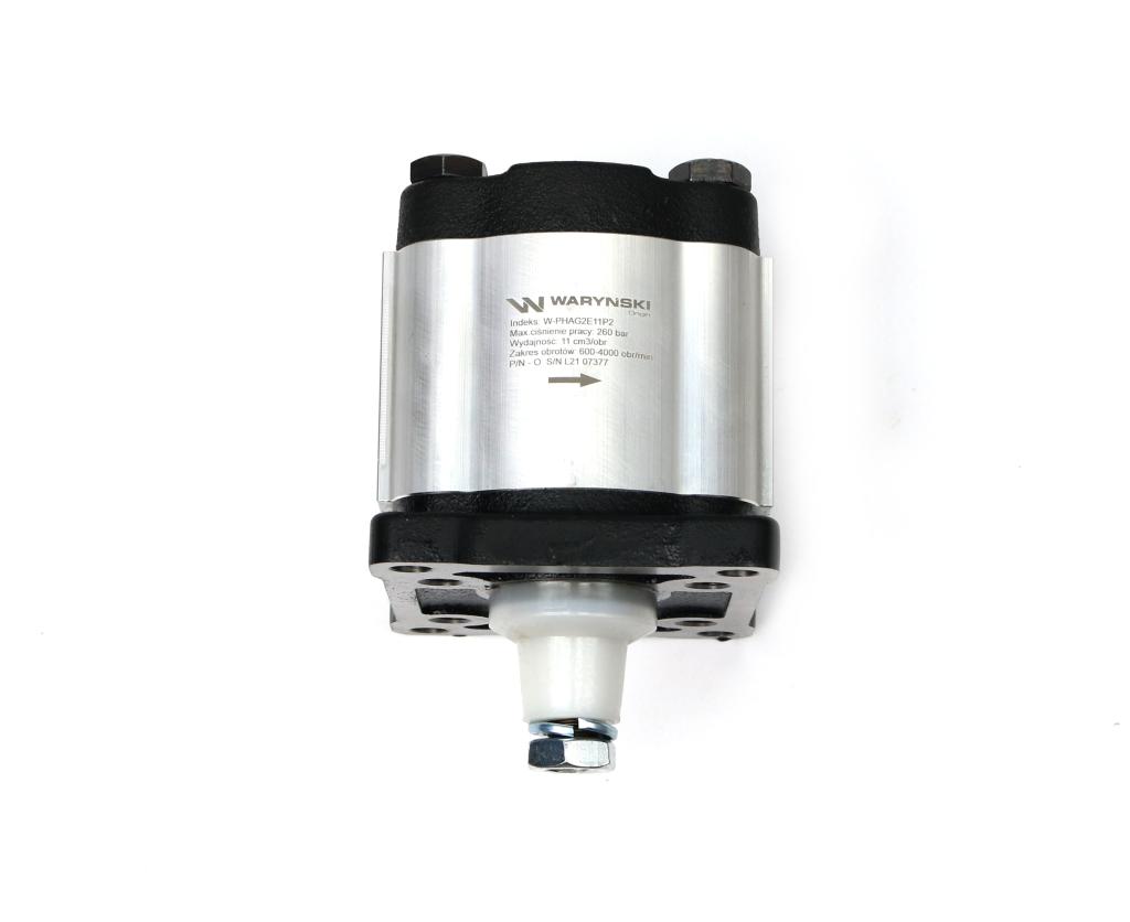 Pompa hydrauliczna zębata 11.0cm3 (grupa 2 - typ europejski) wałek 1:8 przyłącza gwintowane 1/2"-3/4" (obroty prawe) max.260 bar Waryński