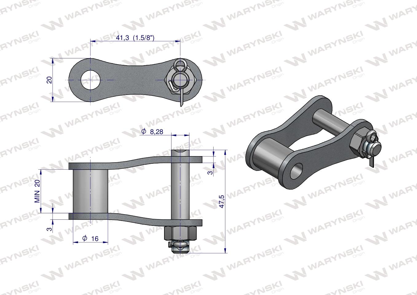 Półzamek łańcucha S55X (R1 41.30) zastosowanie Bizon Anna Waryński ( sprzedawane po 5 ) 5040170870 5040050510 55140000