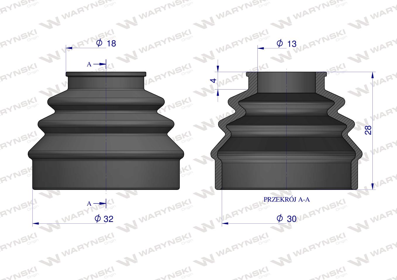 Mieszek gumowy do rozdzielaczy hydraulicznych Waryński