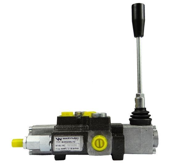 Rozdzielacz hydrauliczny 1-sekcyjny max przepływ 40L  z zatrzaskiem Waryński