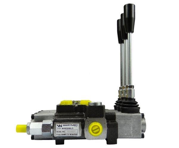 Rozdzielacz hydrauliczny 3-sekcyjny max przepływ 40L  Waryński