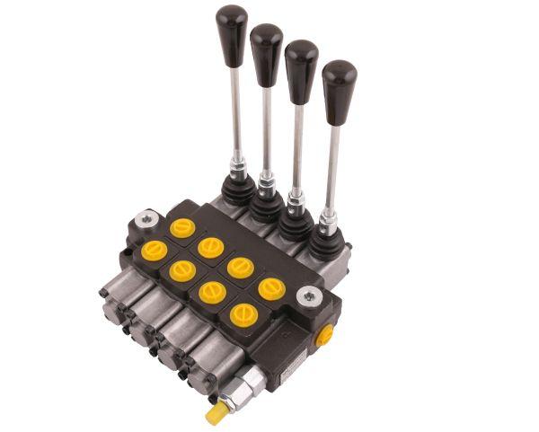 Rozdzielacz hydrauliczny 4-sekcyjny max przepływ 40L (1 sekcja z zatrzaskiem) Waryński