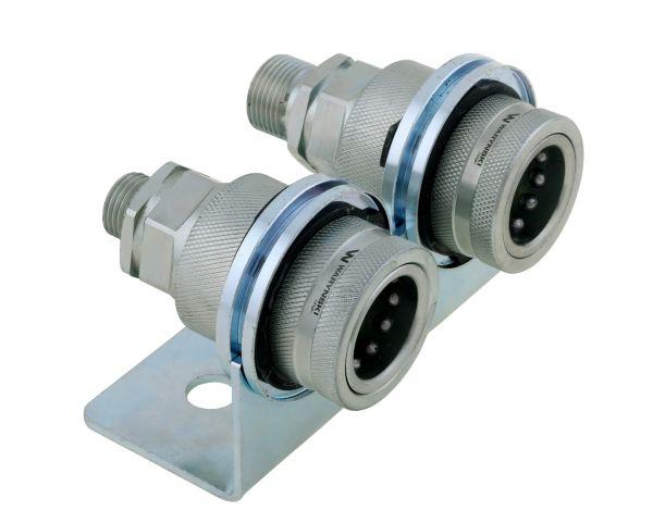 Uchwyt podwójny z pierścieniami segera dla szybkozłączy EURO Push-Pull Waryński