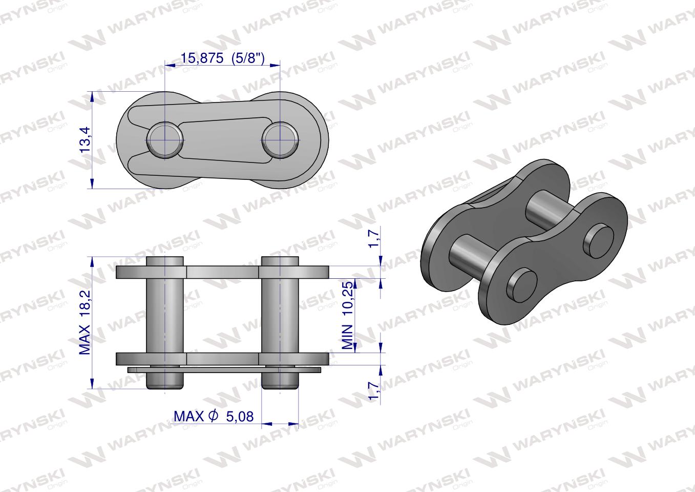 Zamek łańcucha 10BF20 zastosowanie Claas 670251. 670251.0. 0006702510 Waryński ( sprzedawane po 5 )