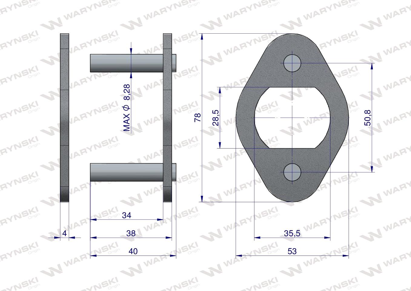 Zamek łańcucha 216B spinka ogniwo duże z otworem zastosowanie Prasa Rolująca Krone 9220070 Waryński