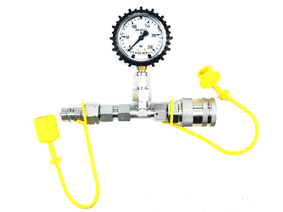 Zestaw pomiarowy ciśnienia hydrauliki z manometrem 250 bar wtyczka i gniazdo EURO Push-Pull Waryński