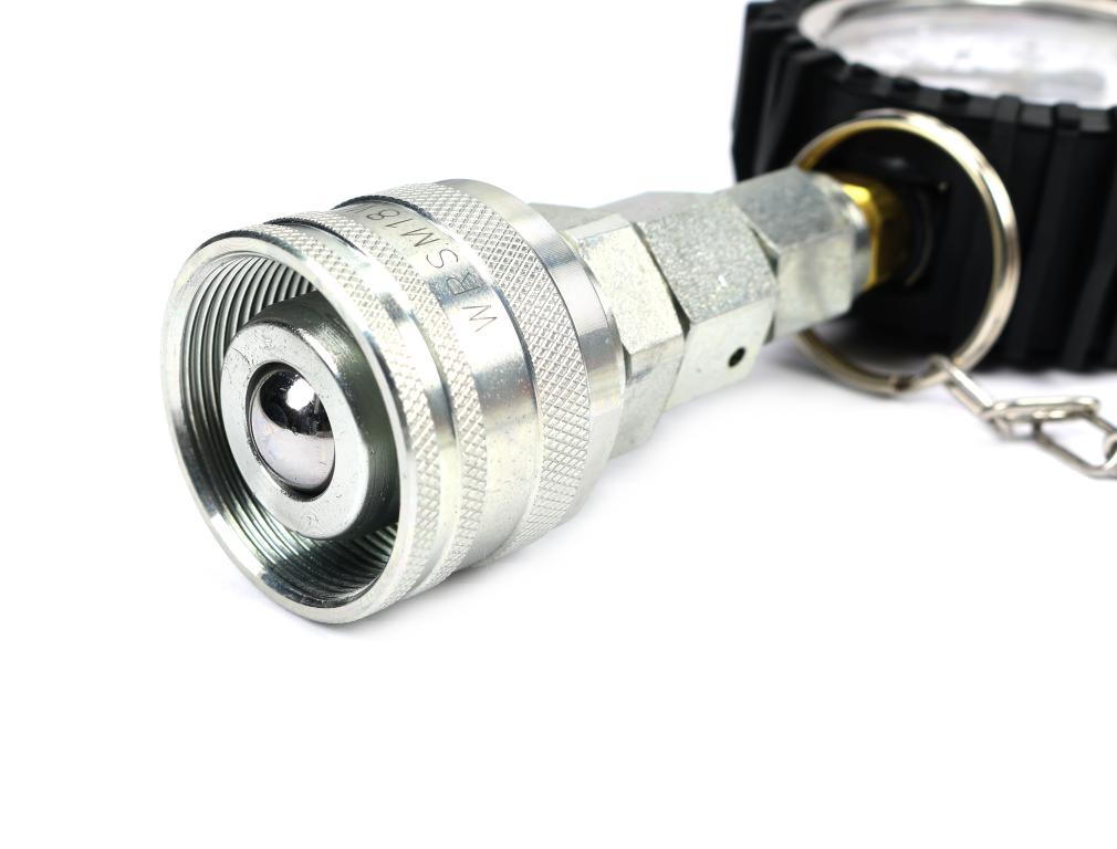 Zestaw pomiarowy ciśnienia hydrauliki z manometrem 250 bar wtyczka skręcana Waryński