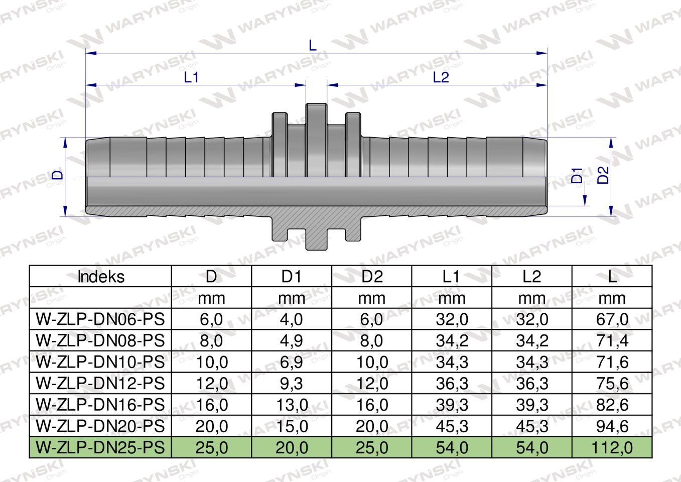 Zakucie hydrauliczne Łącznik węży DN25 PREMIUM Waryński ( sprzedawane po 2 )
