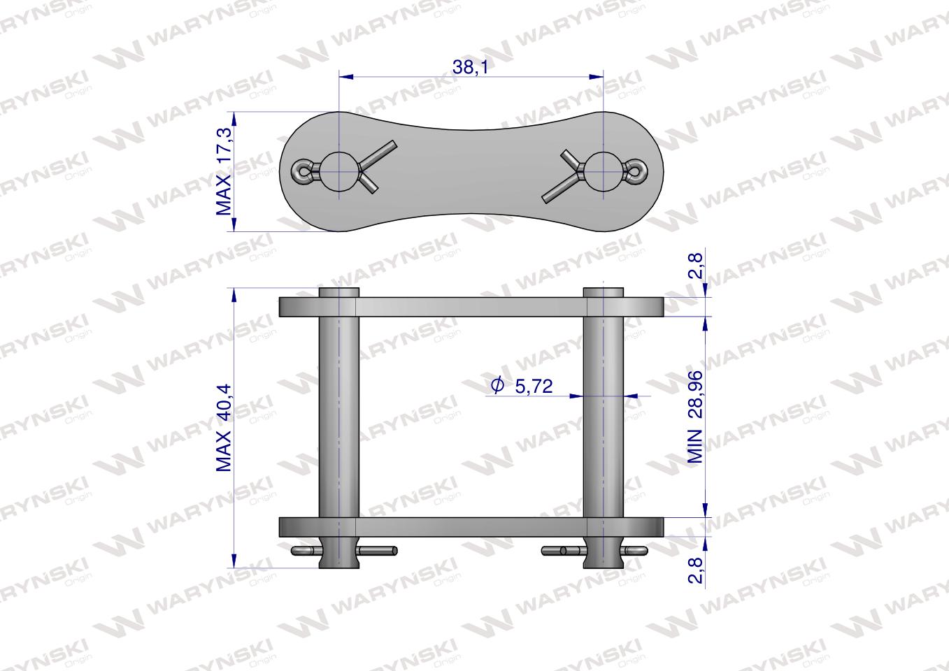 Zamek łańcucha S52 Waryński ( sprzedawane po 5 )