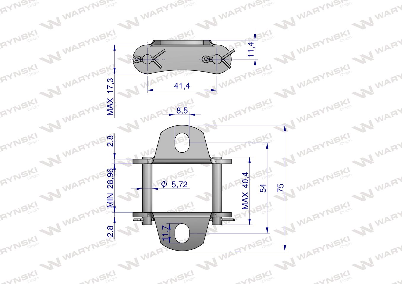 Zamek łańcucha z przyłączem obustronnym S55K1 Waryński ( sprzedawane po 2 )