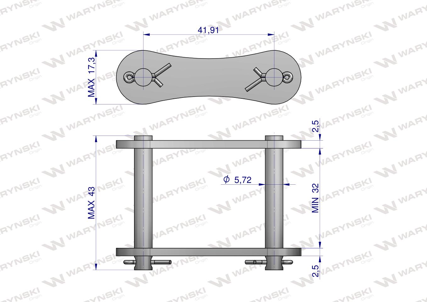 Zamek łańcucha S62 Waryński ( sprzedawane po 5 )