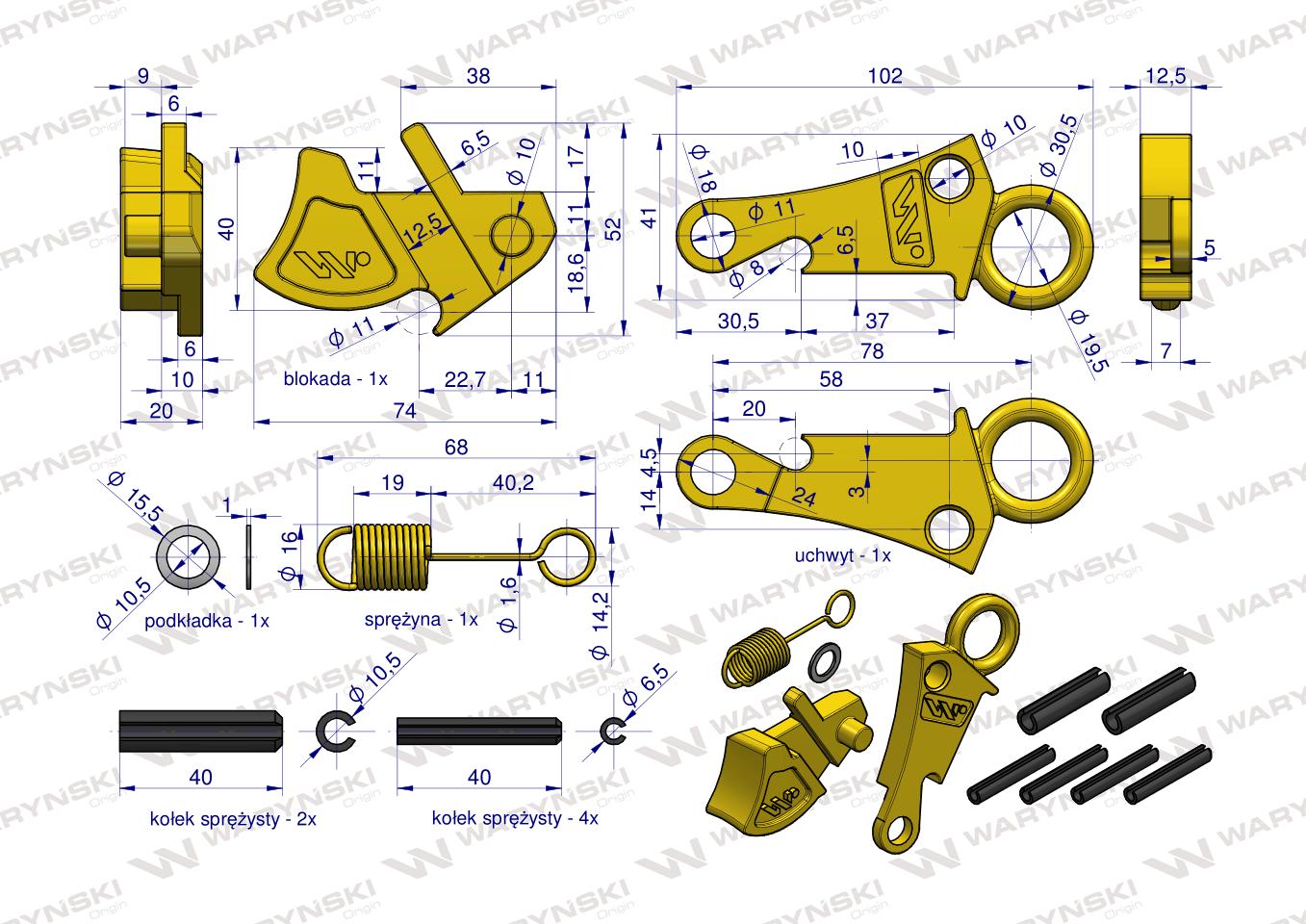Zestaw naprawczy do haków Cat-3HD WARYŃSKI