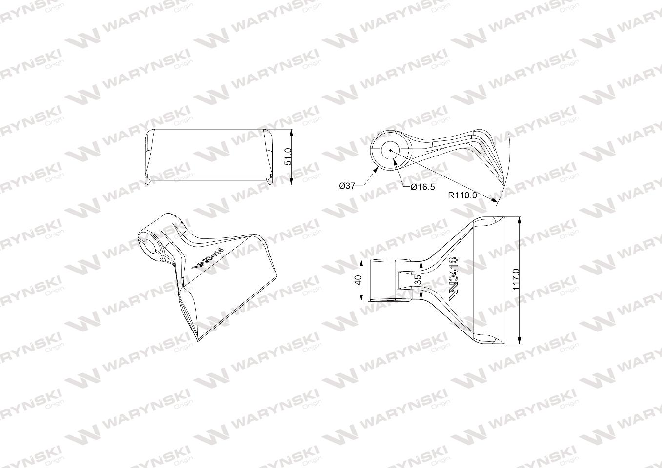 Bijak młotkowy mulczarka zastosowanie Samasz Kuhn otwór 16 mm Waryński