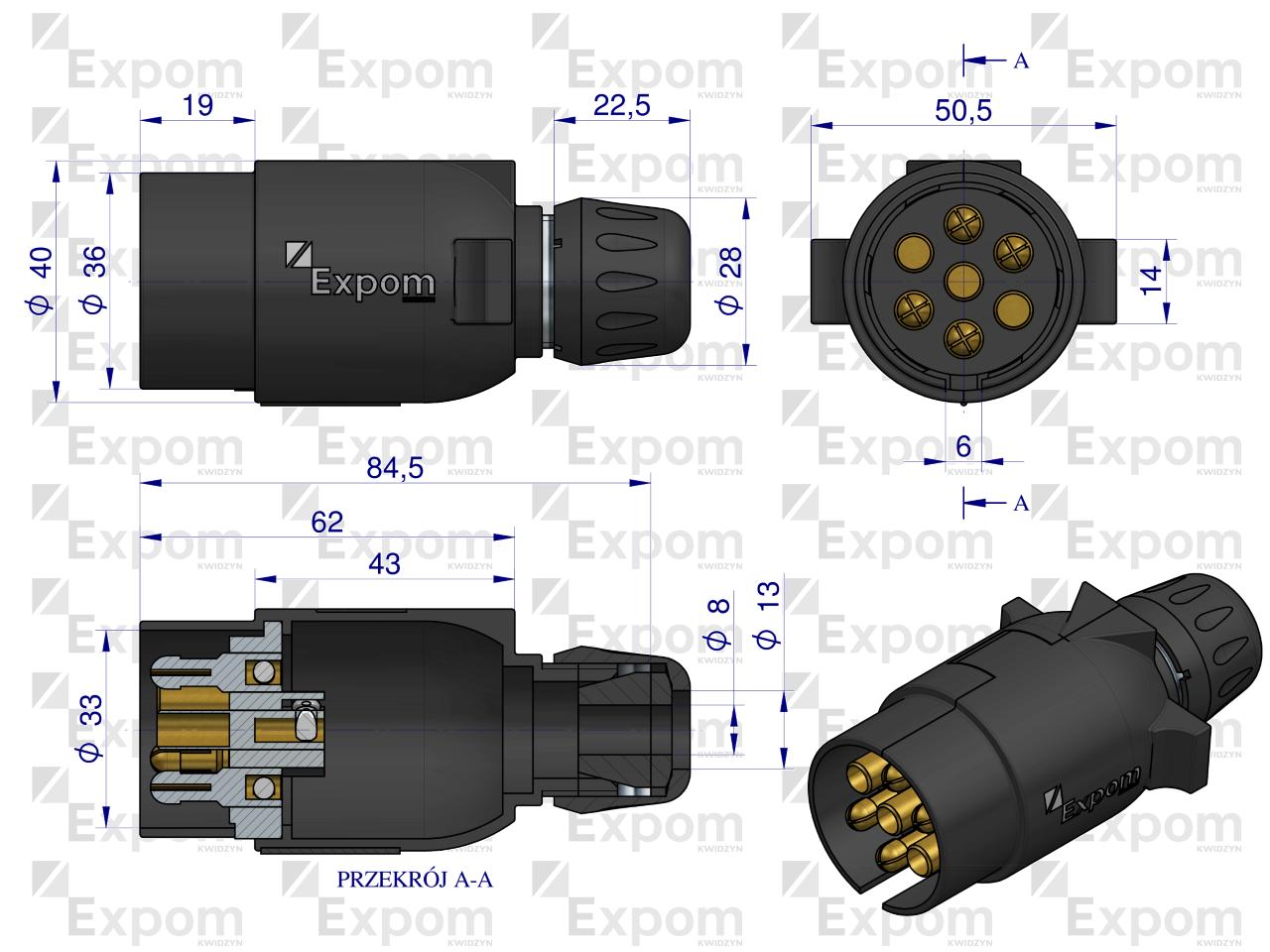 Wtyczka 7-Biegunowa EXPOM KWIDZYN eu