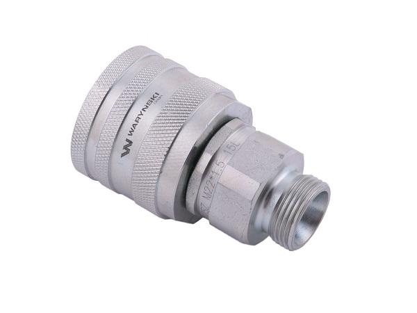 Szybkozłącze hydrauliczne skręcane wtyczka M22x1.5 gwint zewnętrzny 300bar Waryński