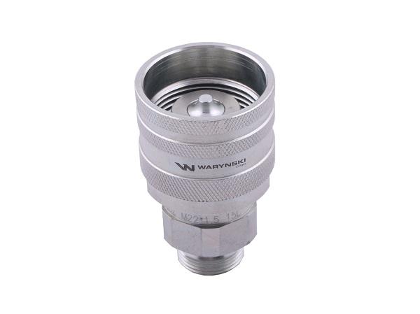 Szybkozłącze hydrauliczne skręcane wtyczka M22x1.5 gwint zewnętrzny 300bar Waryński