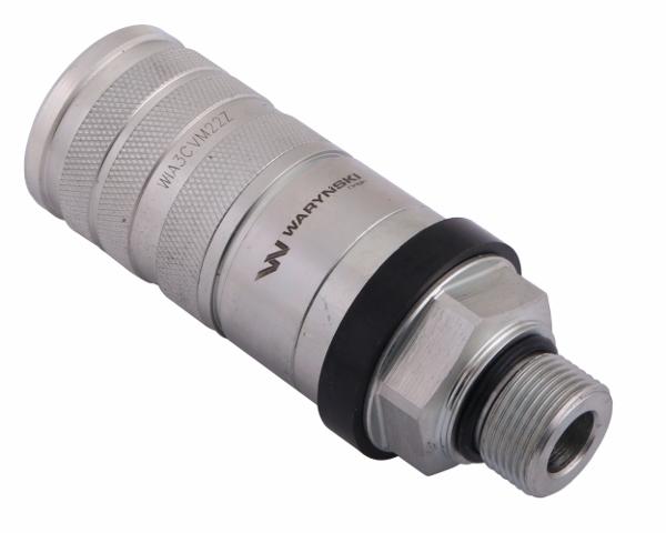 Szybkozłącze hydrauliczne zrywalne seria WIA3CV (3CFPV) 68 l/min gniazdo M22x1.5 gwint zewnętrzny EURO PUSH-PULL (ISO 7241-A) Waryński