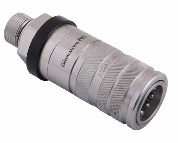 Szybkozłącze hydrauliczne zrywalne seria WIA3CV (3CFPV) 68 l/min gniazdo M22x1.5 gwint zewnętrzny EURO PUSH-PULL (ISO 7241-A) Waryński