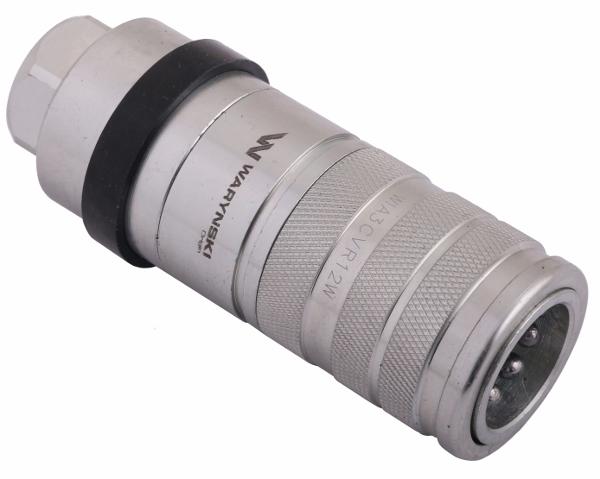 Szybkozłącze hydrauliczne zrywalne seria WIA3CV (3CFPV) 68 l/min gniazdo G1/2"BSP gwint wewnętrzny EURO PUSH-PULL (ISO 7241-A) Waryński