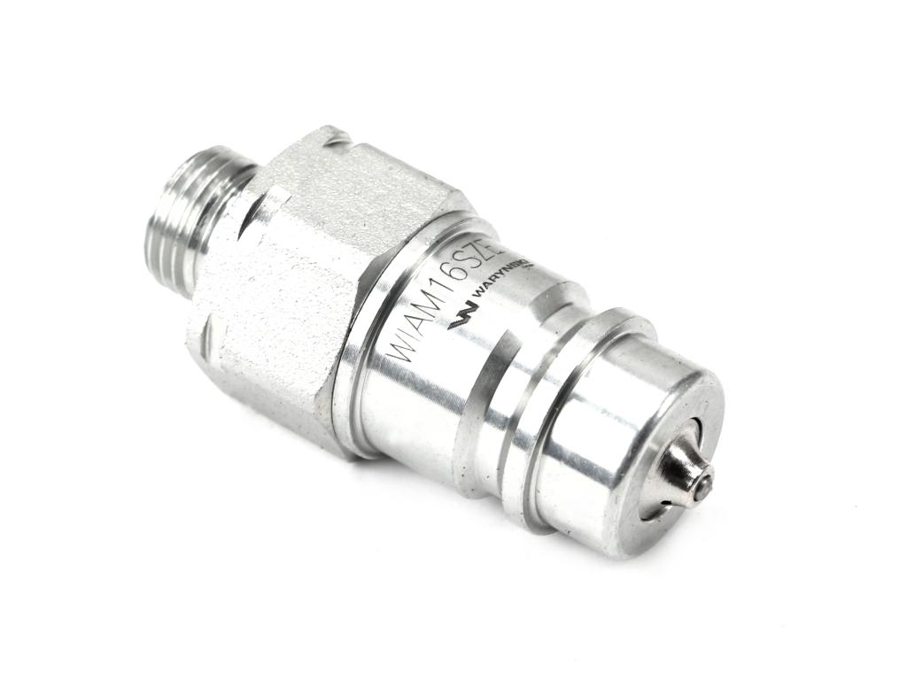 Szybkozłącze hydrauliczne wtyczka M16x1.5 gwint zewnętrzny EURO (9100816W) (ISO 7241-A) z eliminatorem ciśnienia Waryński