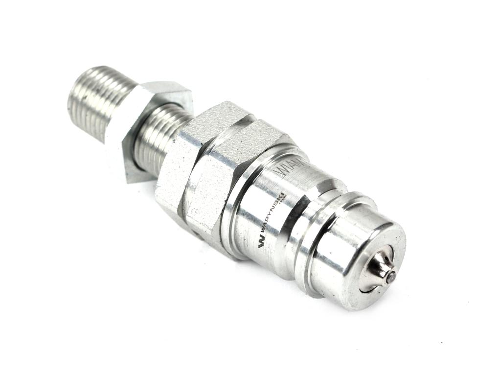 Szybkozłącze hydrauliczne wtyczka long M16x1.5 gwint zewnętrzny EURO (ISO 7241-A) z eliminatorem ciśnienia Waryński
