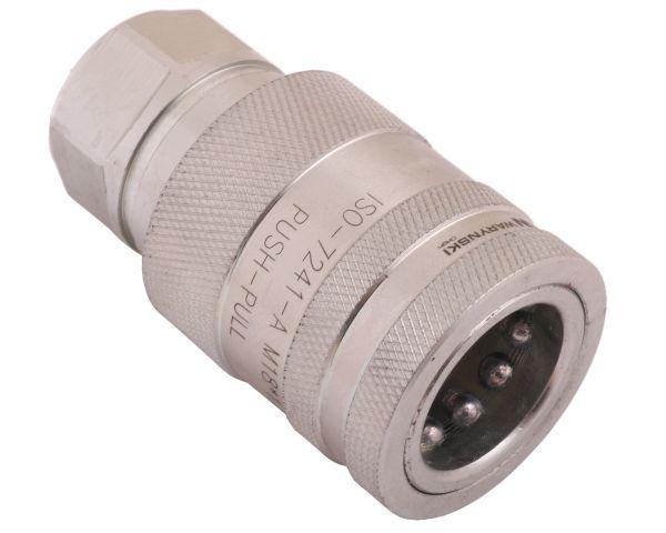 Szybkozłącze hydrauliczne gniazdo z eliminatorem ciśnienia M18x1.5 gwint wew. EURO PUSH-PULL (ISO 7241-A) Waryński
