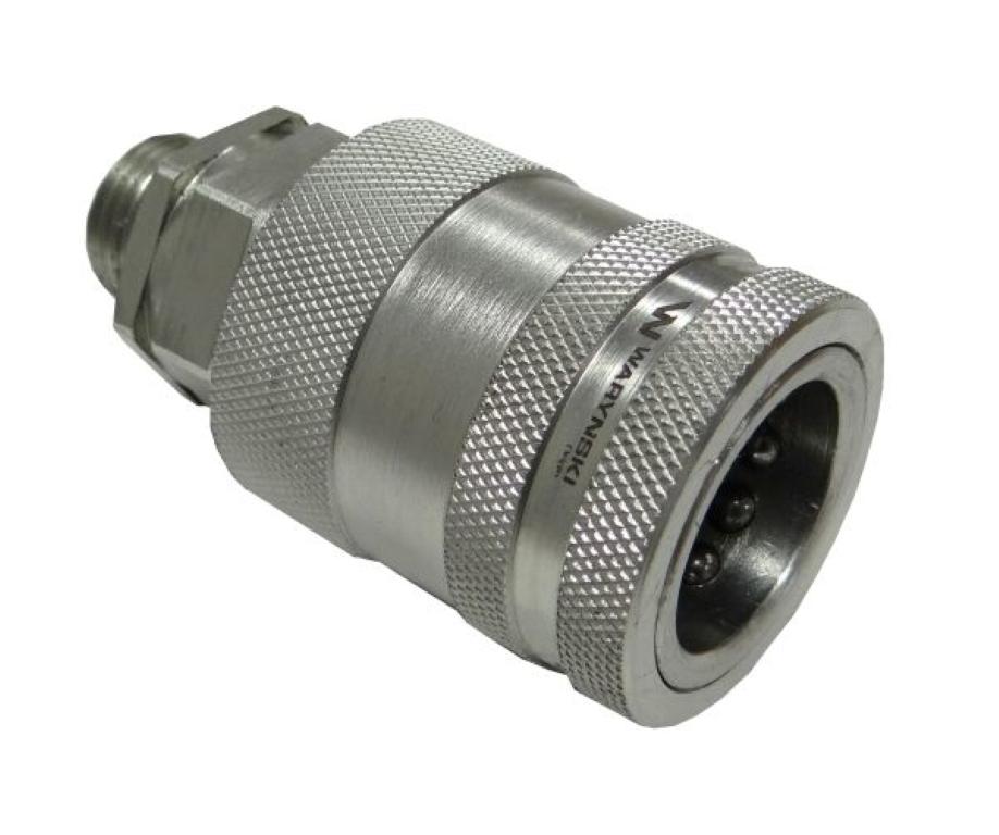 Szybkozłącze hydrauliczne gniazdo M18x1.5 gwint zewnętrzny EURO PUSH-PULL (9100818G) (ISO 7241-A) Waryński  (opakowanie 10szt)