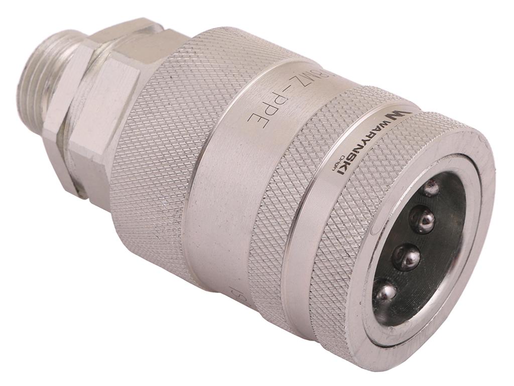 Szybkozłącze hydrauliczne gniazdo z eliminatorem ciśnienia M18x1.5 gwint zew. EURO PUSH-PULL (9100818G) (ISO 7241-A) Waryński (opakowanie 10szt)