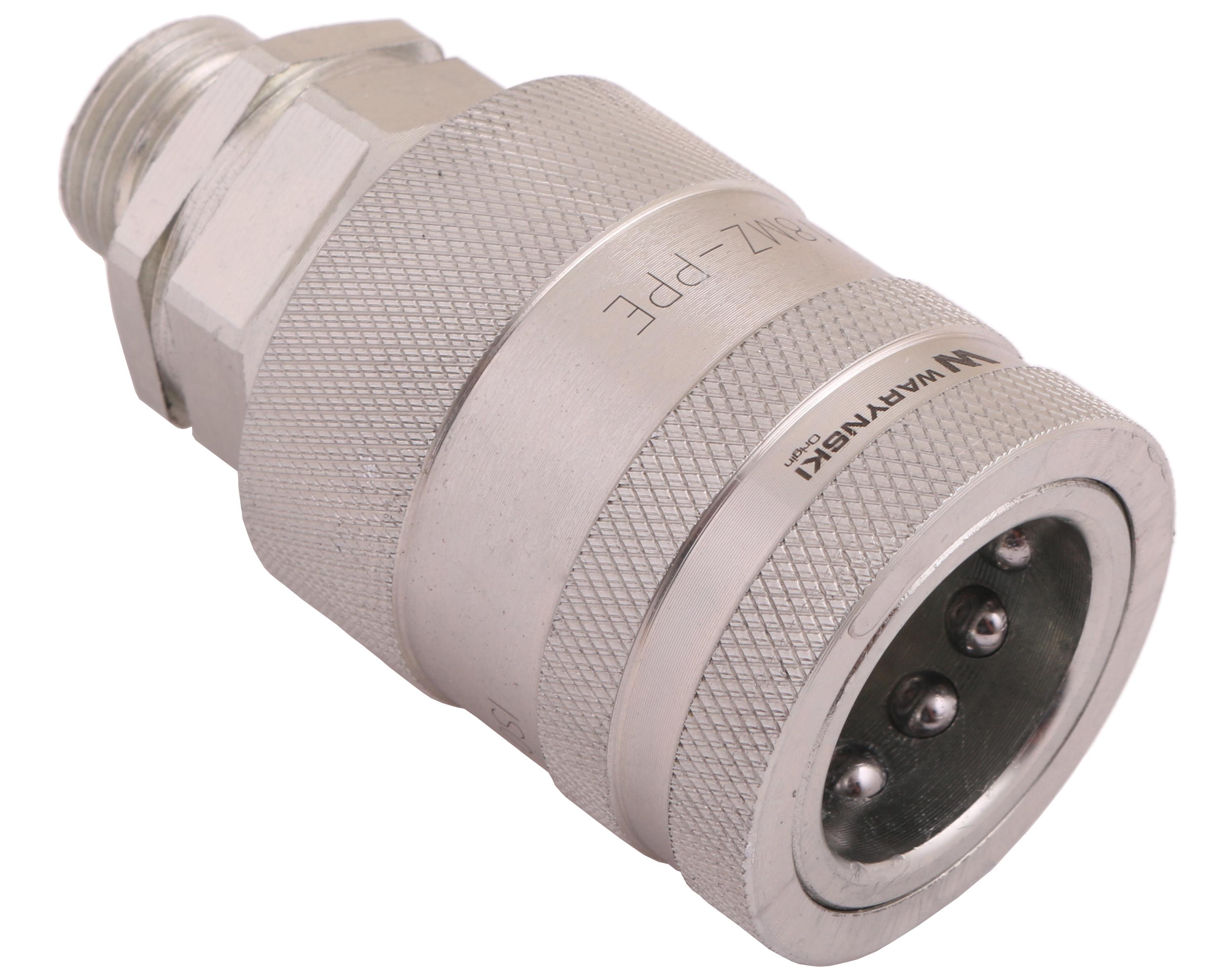 Szybkozłącze hydrauliczne gniazdo z eliminatorem ciśnienia M18x1.5 gwint zew. EURO PUSH-PULL (9100818G) (ISO 7241-A) Waryński