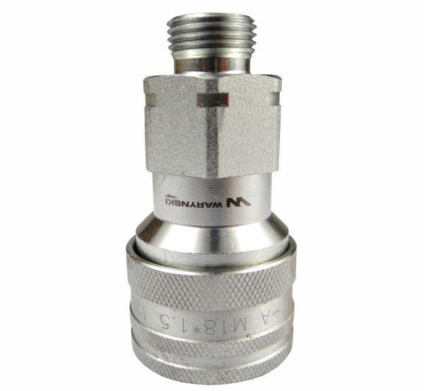 Szybkozłącze hydrauliczne gniazdo M18x1.5 gwint zewnętrzny EURO (9100818G) (ISO 7241-A) Waryński