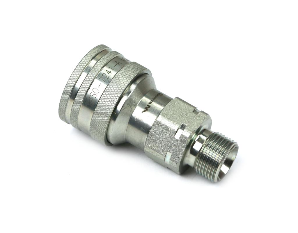 Szybkozłącze hydrauliczne gniazdo z eliminatorem ciśnienia M18x1.5 gwint zewnętrzny EURO (9100818G) (ISO 7241-A) Waryński