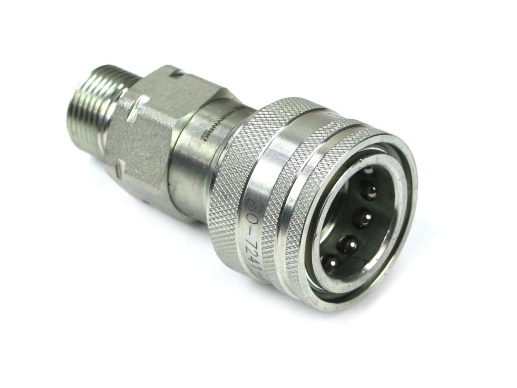 Szybkozłącze hydrauliczne gniazdo z eliminatorem ciśnienia M18x1.5 gwint zewnętrzny EURO (9100818G) (ISO 7241-A) Waryński