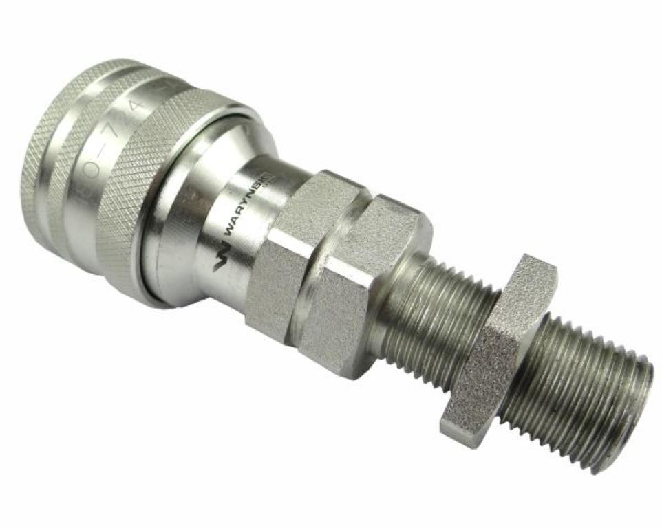 Szybkozłącze hydrauliczne gniazdo long M18x1.5 gwint zewnętrzny EURO (9100818GL) (ISO 7241-A) Waryński  (opakowanie 10szt)