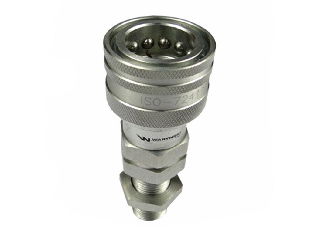 Szybkozłącze hydrauliczne gniazdo long M18x1.5 gwint zewnętrzny EURO (9100818GL) (ISO 7241-A) Waryński (opakowanie 50szt)