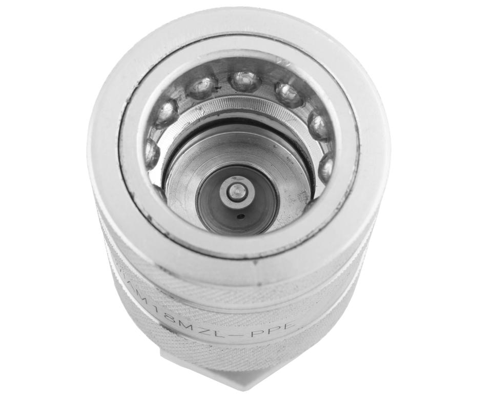 Szybkozłącze hydrauliczne gniazdo long M18x1.5 gwint zewnętrzny EURO PUSH-PULL (9100818GL) (ISO 7241-A) Waryński  (opakowanie 10szt)