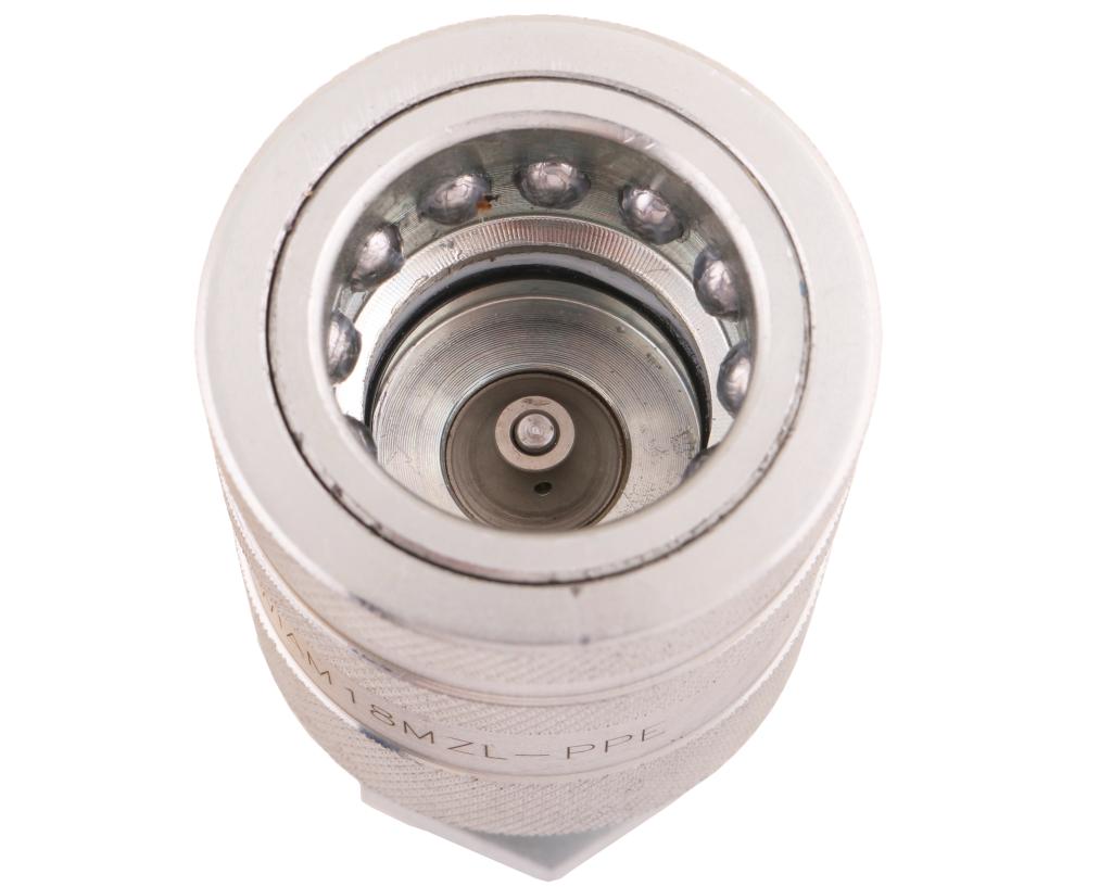 Szybkozłącze hydrauliczne gniazdo long M18x1.5 gwint zewnętrzny EURO PUSH-PULL (9100818GL) (ISO 7241-A) Waryński (opakowanie 50szt)