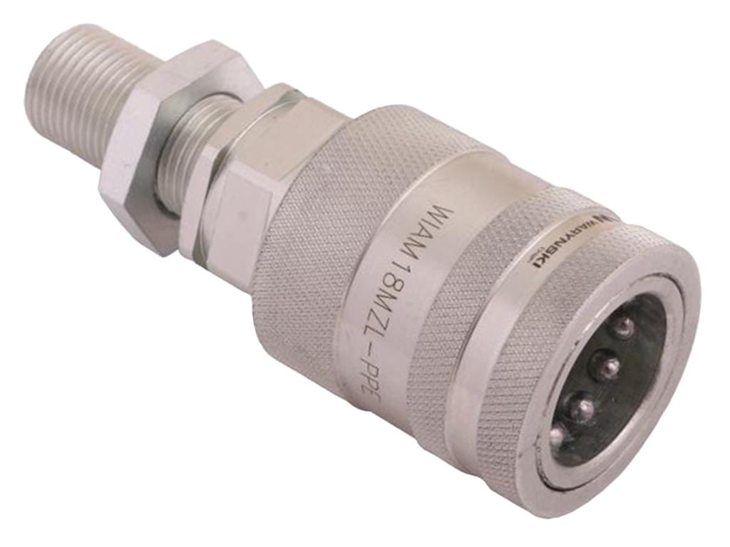 Szybkozłącze hydrauliczne gniazdo long z eliminatorem ciśnienia M18x1.5 gwint zew. EURO PUSH-PULL (9100818GL) (ISO 7241-A) Waryński (opakowanie 10szt)