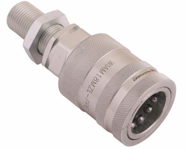 Szybkozłącze hydrauliczne gniazdo long z eliminatorem ciśnienia M18x1.5 gwint zew. EURO PUSH-PULL (9100818GL) (ISO 7241-A) Waryński