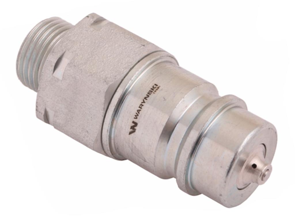 Szybkozłącze hydrauliczne wtyczka z eliminatorem ciśnienia M18x1.5 gwint zew. EURO (9100818W) (ISO 7241-A) Waryński (opakowanie 10szt)