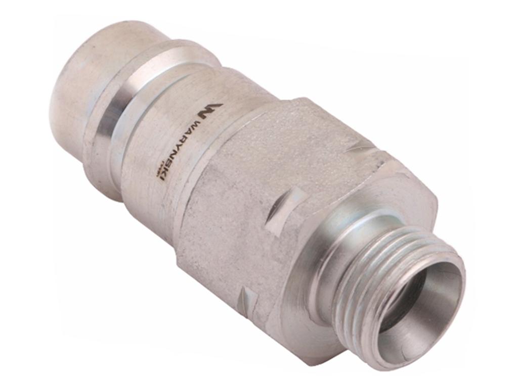 Szybkozłącze hydrauliczne wtyczka z eliminatorem ciśnienia M18x1.5 gwint zew. EURO (9100818W) (ISO 7241-A) Waryński (opakowanie 10szt)