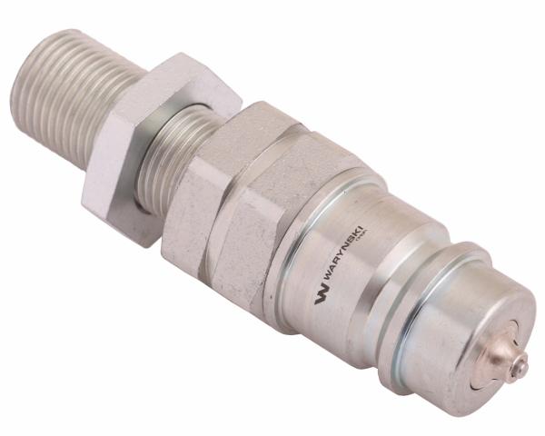 Szybkozłącze hydrauliczne wtyczka long z eliminatorem ciśnienia M18x1.5 gwint zew. EURO (9100818W) (ISO 7241-A) Waryński