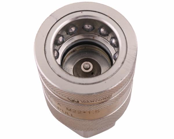 Szybkozłącze hydrauliczne gniazdo z eliminatorem ciśnienia M22x1.5 gwint wew. EURO PUSH-PULL (ISO 7241-A) Waryński