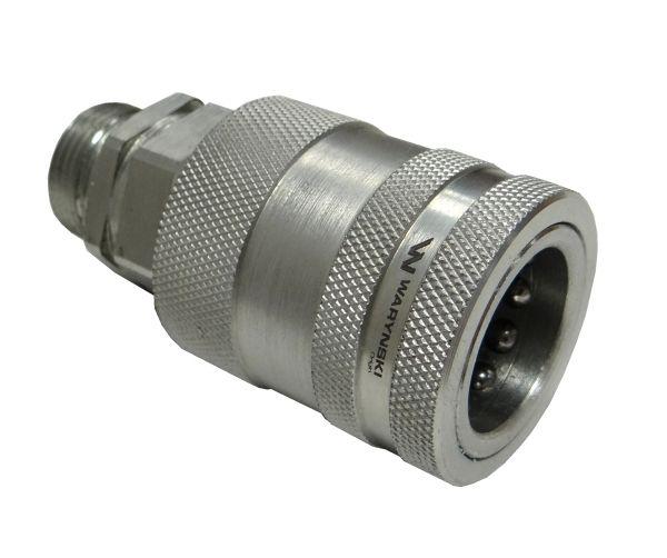 Szybkozłącze hydrauliczne gniazdo M22x1.5 gwint zewnętrzny EURO PUSH-PULL (9100822G) (ISO 7241-A) Waryński (opakowanie 50szt)