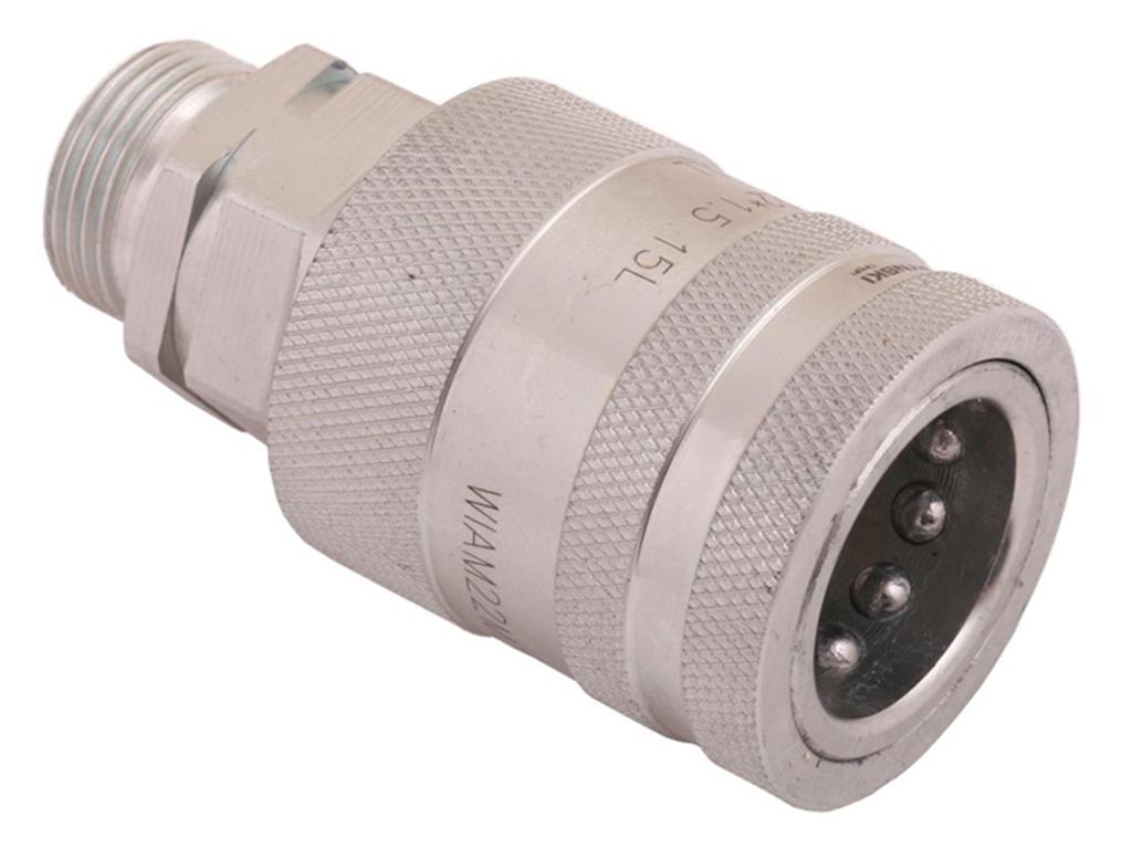 Szybkozłącze hydrauliczne gniazdo z eliminatorem ciśnienia M22x1.5 gwint zew. EURO PUSH-PULL (9100822G) (ISO 7241-A) Waryński (opakowanie 10szt)