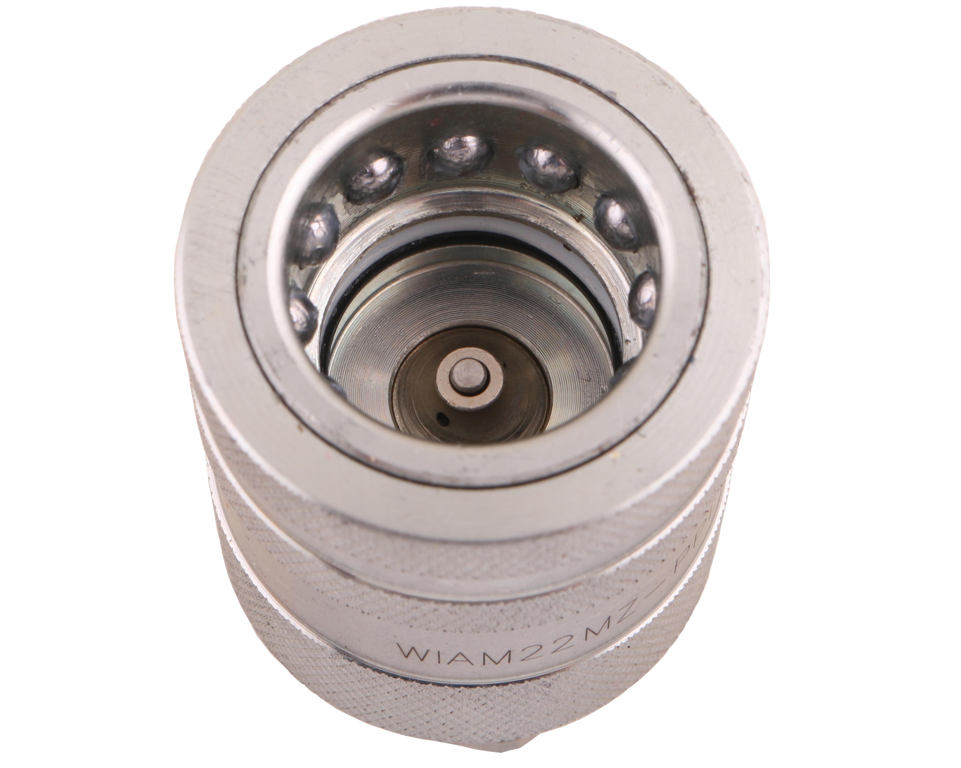 Szybkozłącze hydrauliczne gniazdo z eliminatorem ciśnienia M22x1.5 gwint zew. EURO PUSH-PULL (9100822G) (ISO 7241-A) Waryński